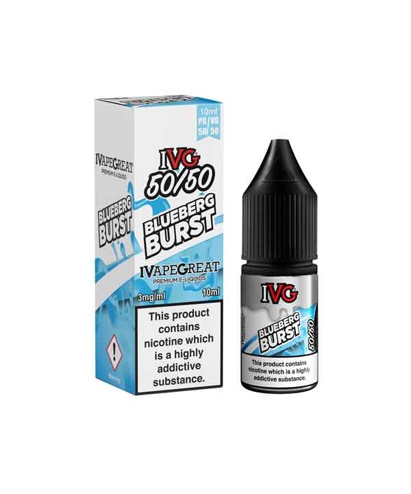 Blueberg Burst 50/50 E-Liquid by IVG Menthol 10ml