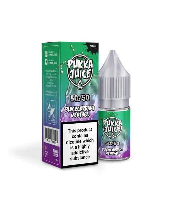 Blackcurrant Menthol by Pukka Juice 50/50 E-Liquid...